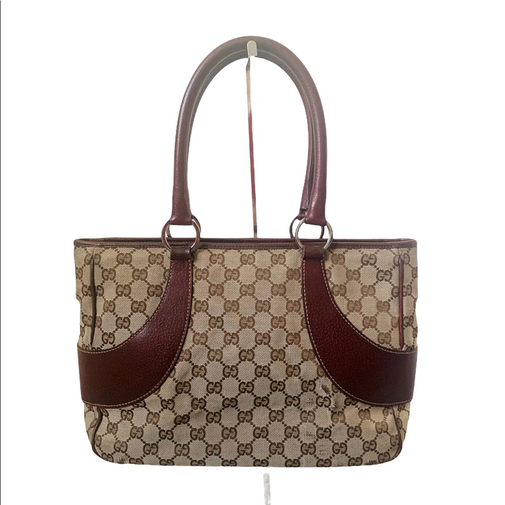 Vintage Gucci Monogram Canvas Handbag